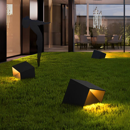 Modern Cube Garden LED Outdoor Post Light