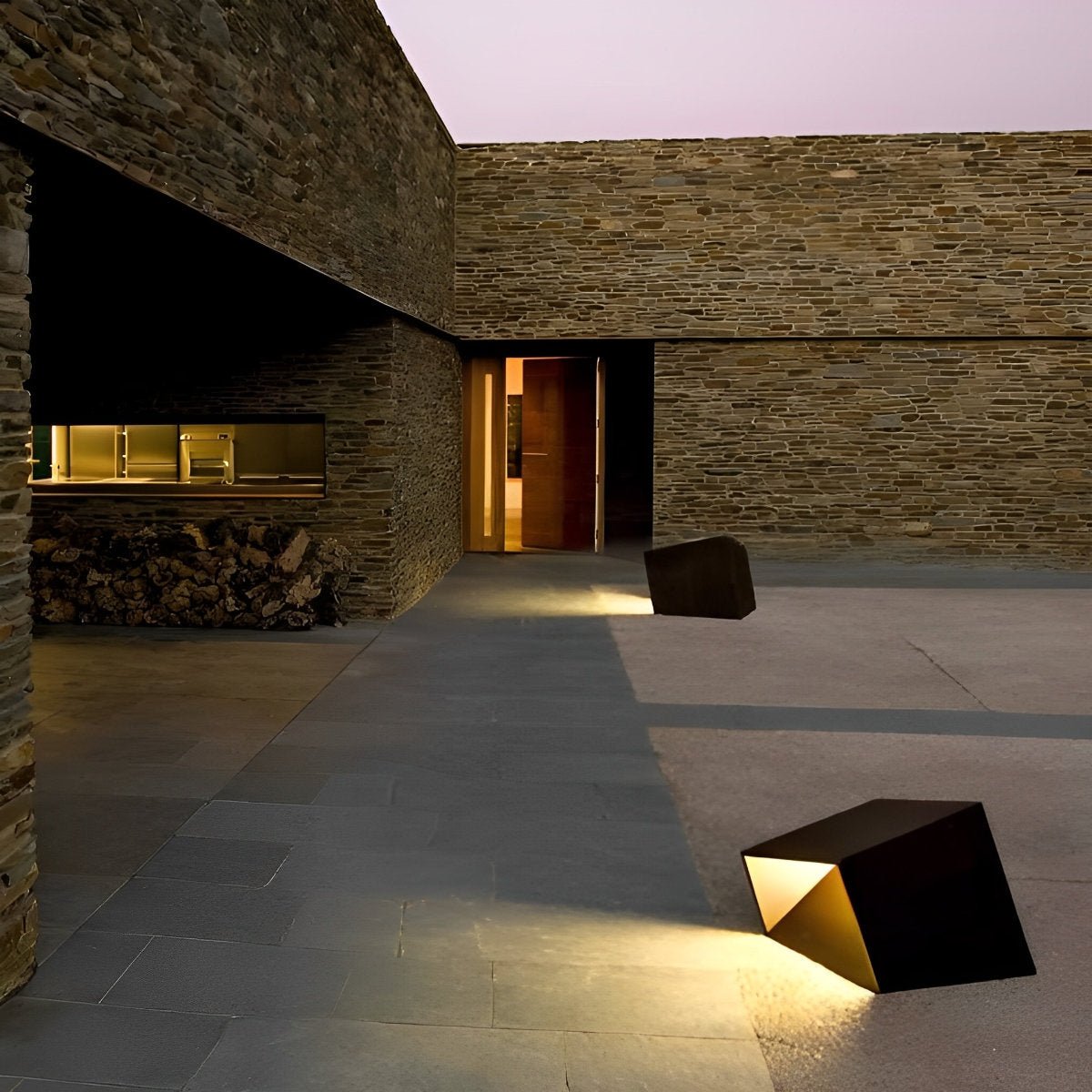 Modern Cube Garden LED Outdoor Post Light