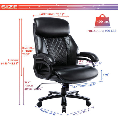 Modern Ergonomic PU Leather Computer Office Chair 400lbs-Heavy Duty