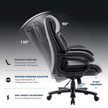 Modern Ergonomic PU Leather Computer Office Chair 400lbs-Heavy Duty