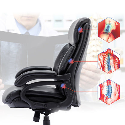 Modern Ergonomic PU Leather Computer Office Chair 400lbs-Heavy Duty