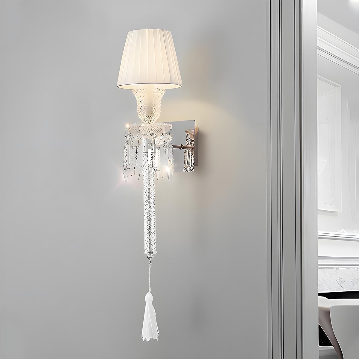 Modern Luxury Dimmable Wall Sconces with White Fabric Shade