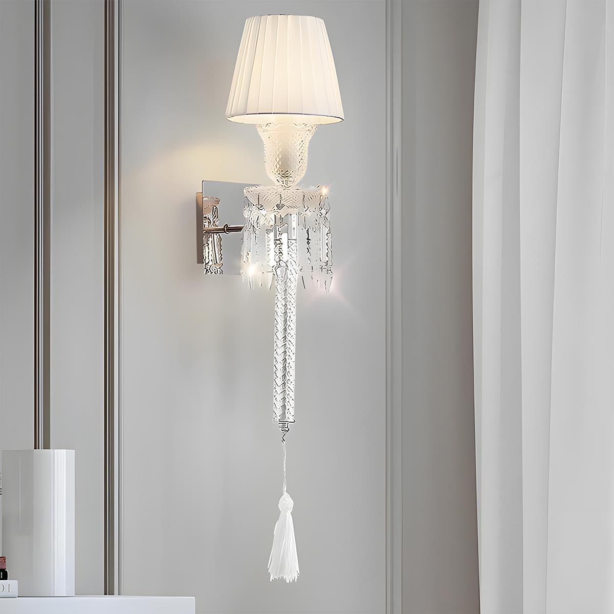 Modern Luxury Dimmable Wall Sconces with White Fabric Shade