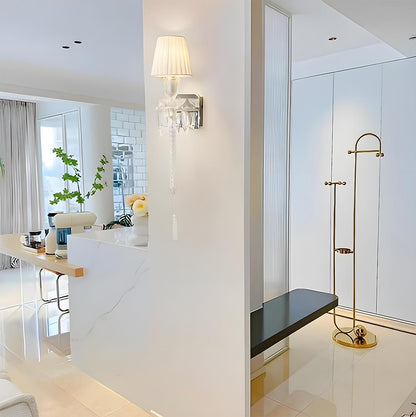 Modern Luxury Dimmable Wall Sconces with White Fabric Shade