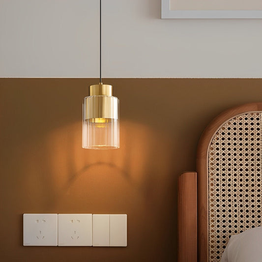 Modern Minimalist Chandelier Glass Brass Bedside Lighting