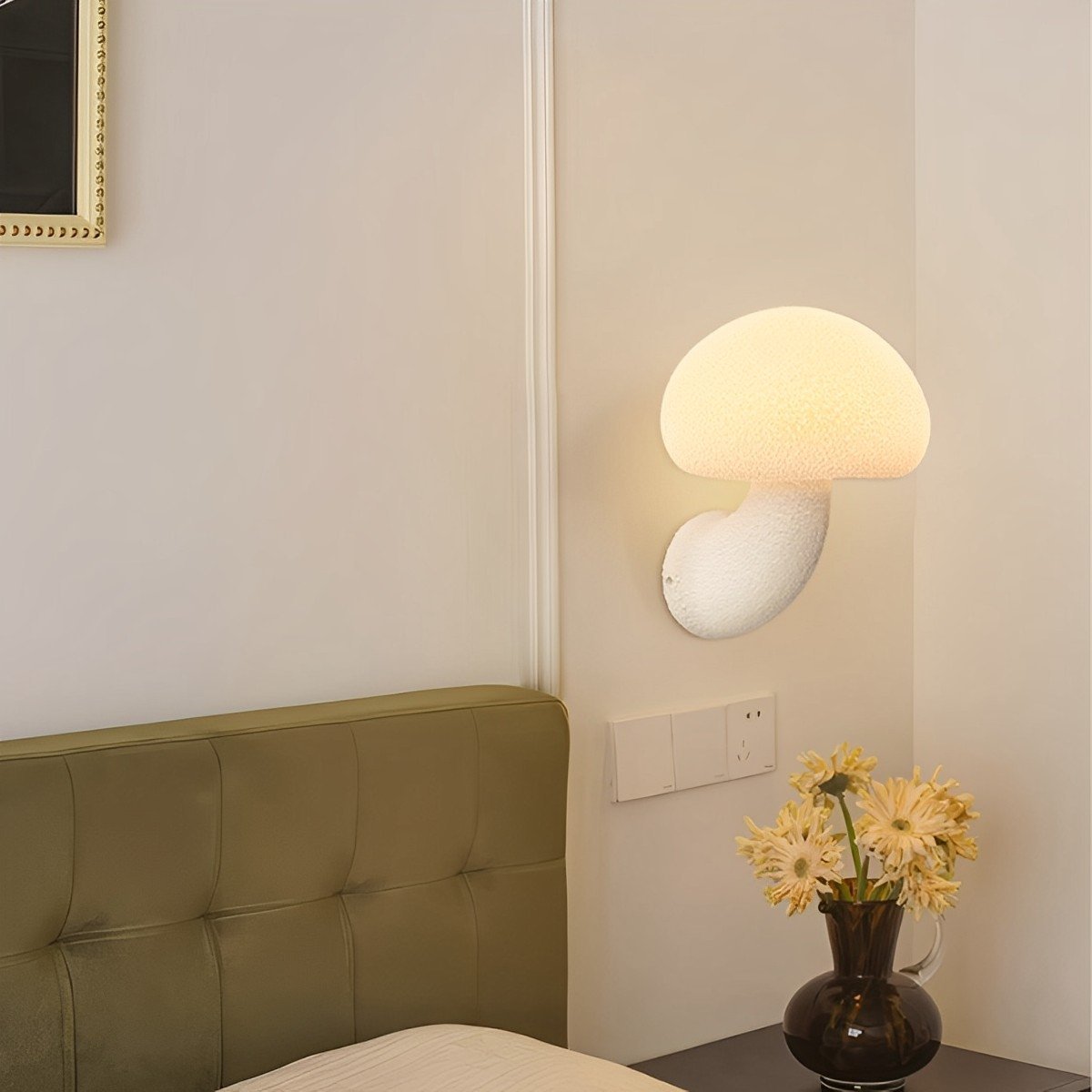 Modern Minimalist Creamy Style Mushrooms LED Wall Sconces