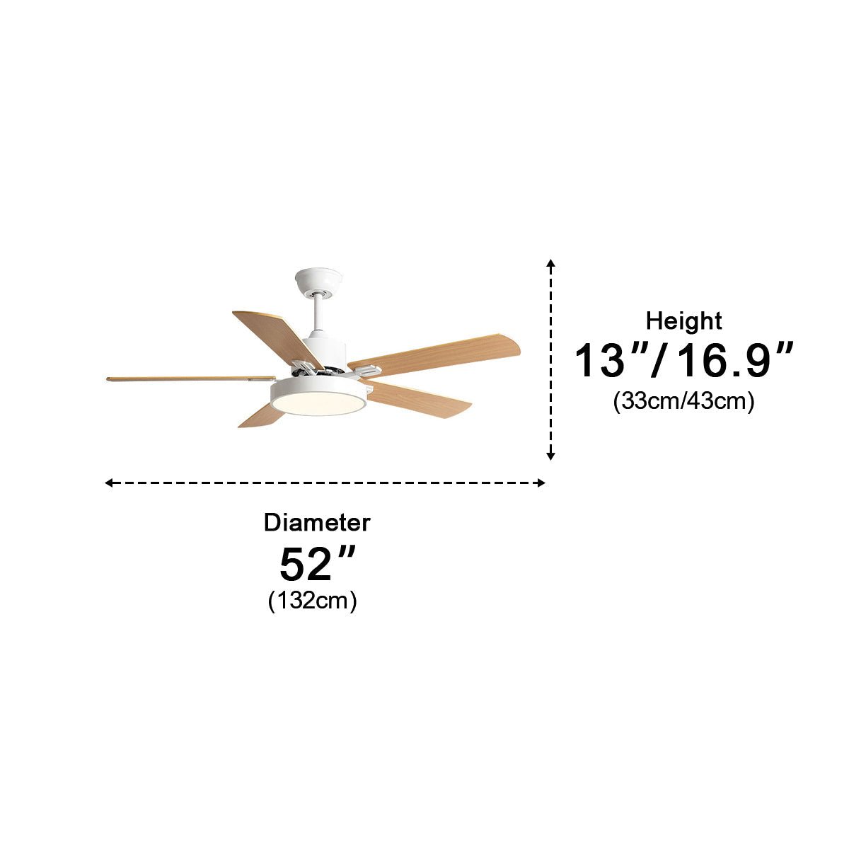 Modern Minimalist 6-Speed Reverse Frequency Conversion Ceiling Fan Light