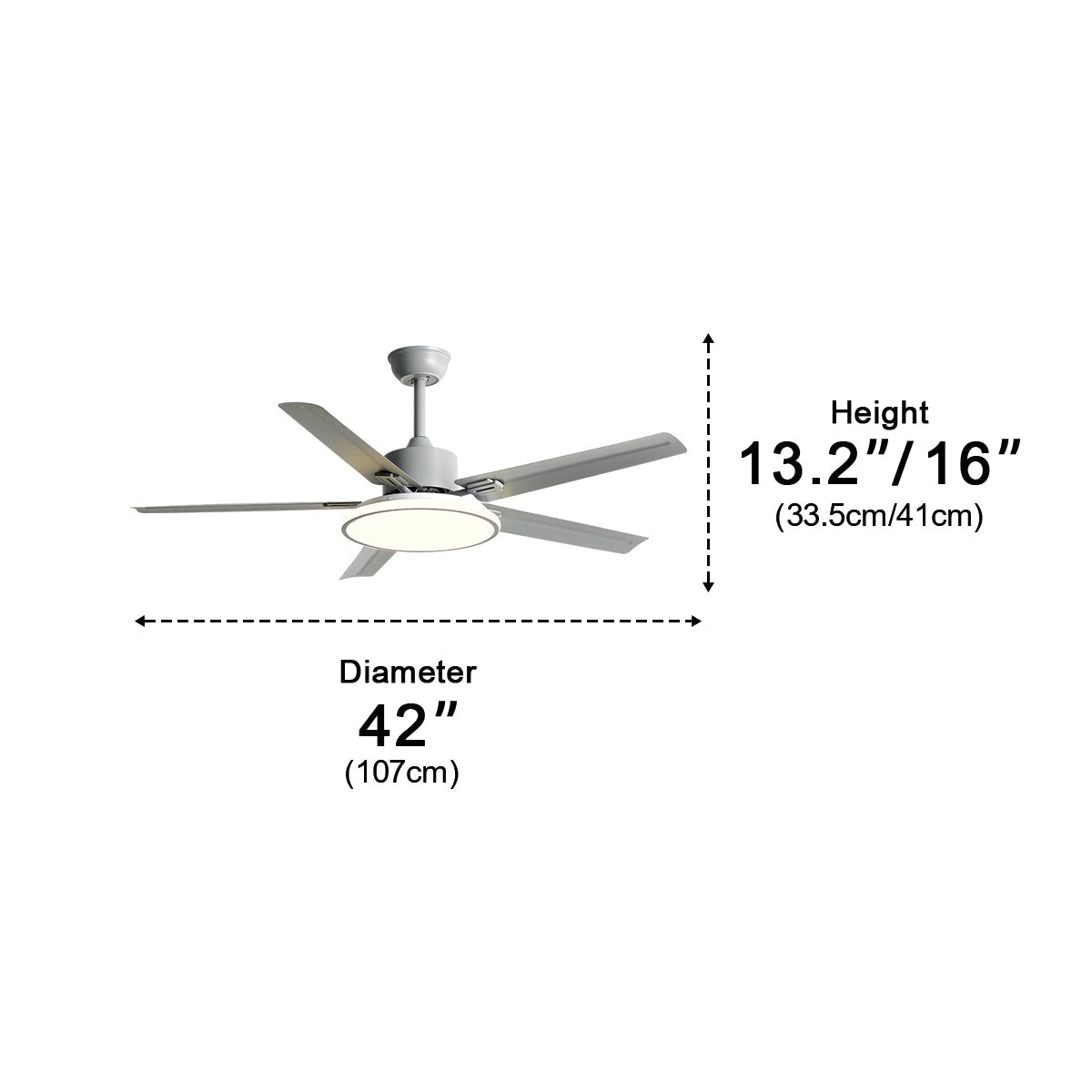 Modern Minimalist 6-Speed Reverse Stainless Steel Ceiling Fan