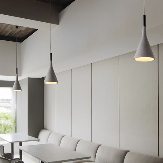 Modern Minimalist Bell-shaped Concrete Bar LED Pendant Lights