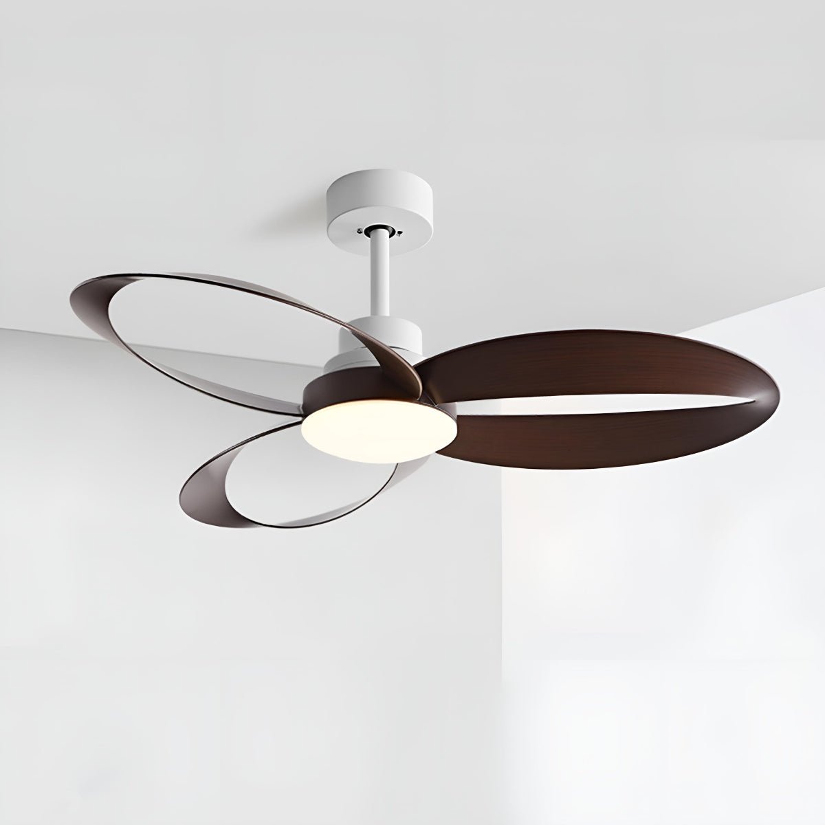 Modern Minimalist Geometric 6-Speed Reverse Ceiling Fan Light DC Motor