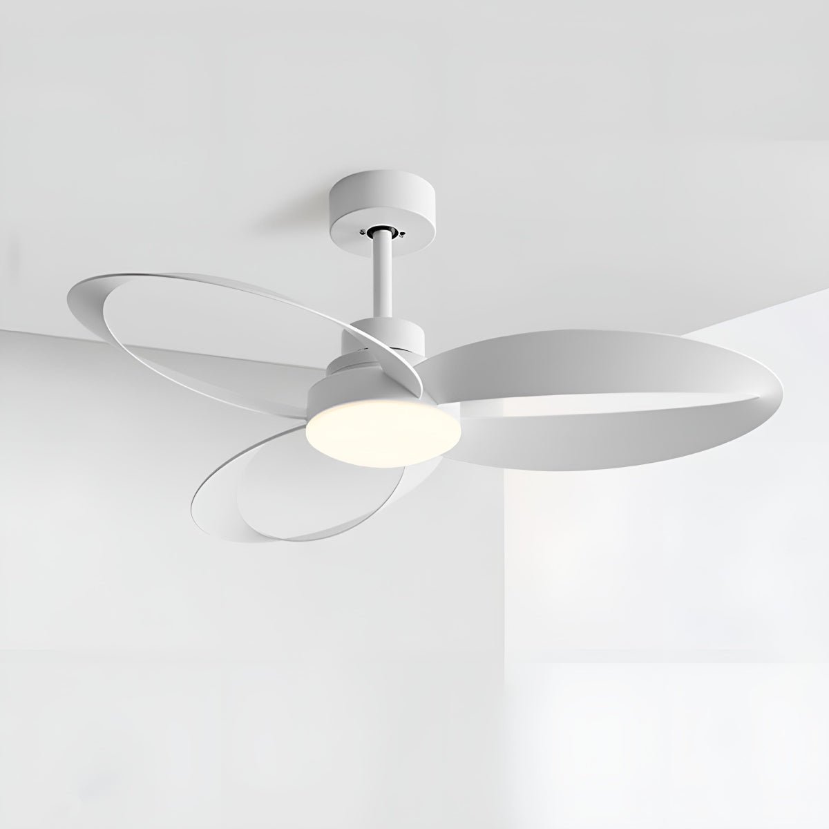 Modern Minimalist Geometric 6-Speed Reverse Ceiling Fan Light DC Motor