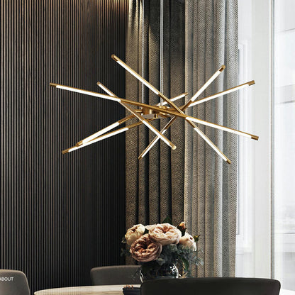 Modern Minimalist Geometric LED Long Strip Indoor Pendant Lights