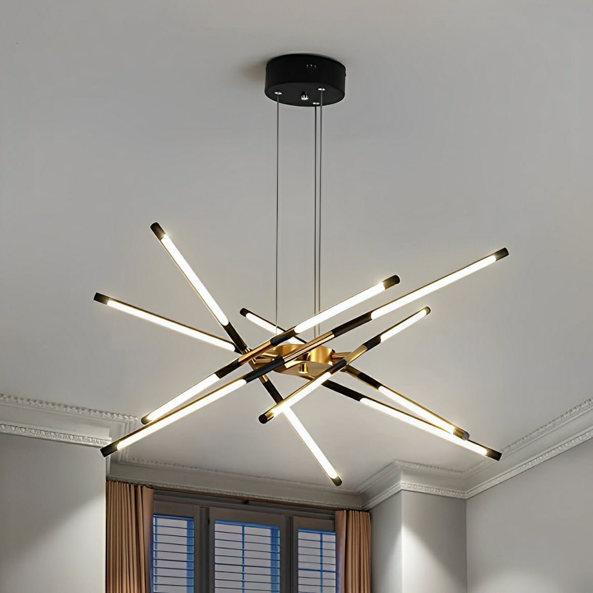 Modern Minimalist Geometric LED Long Strip Indoor Pendant Lights