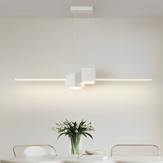 Modern Minimalist Geometric LED Long Strip Indoor Pendant Lights