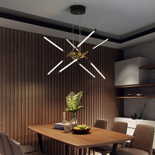 Modern Minimalist Geometric LED Long Strip Indoor Pendant Lights