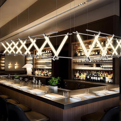 Modern Minimalist Fishbone Light Combination Bar Pendant Lights