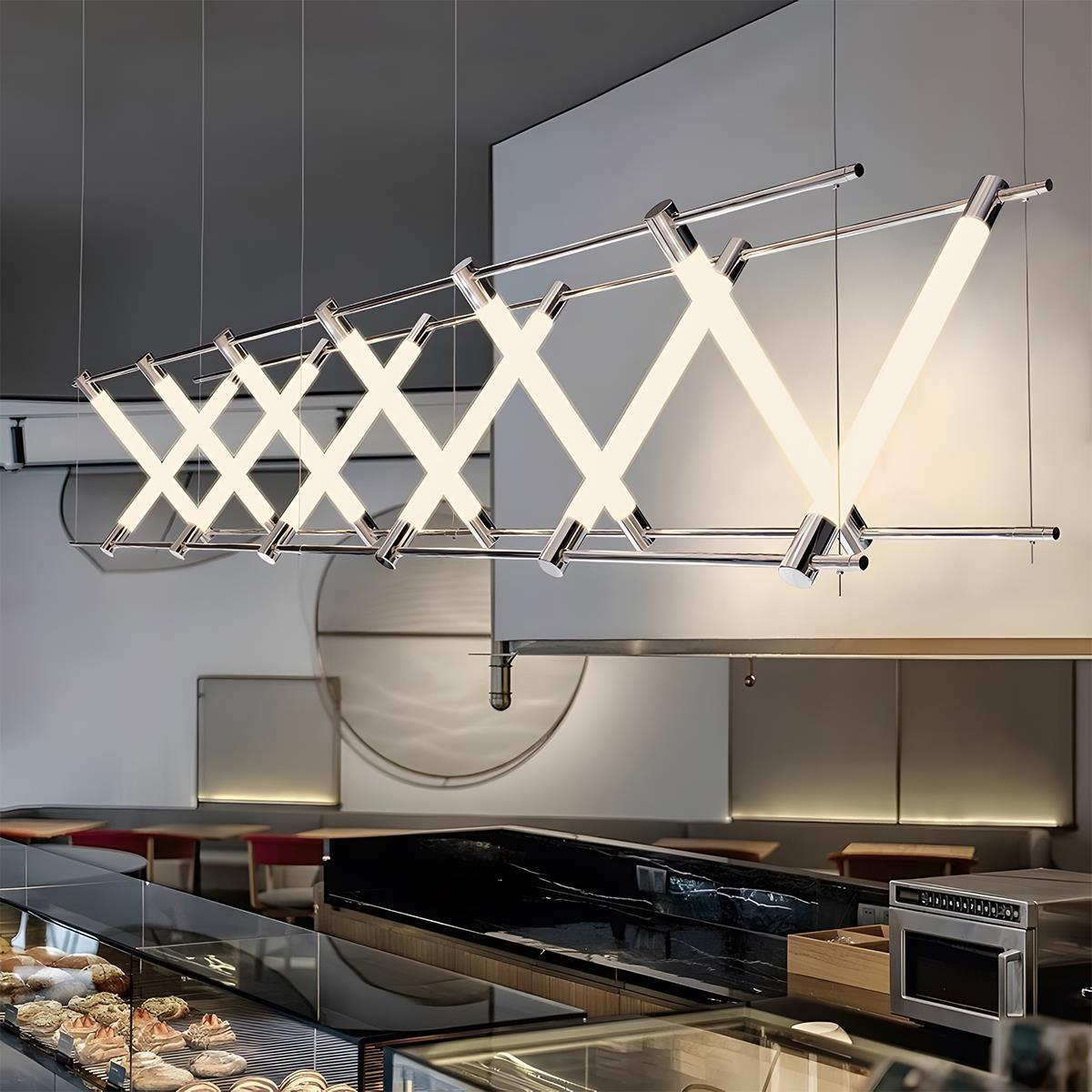 Modern Minimalist Fishbone Light Combination Bar Pendant Lights