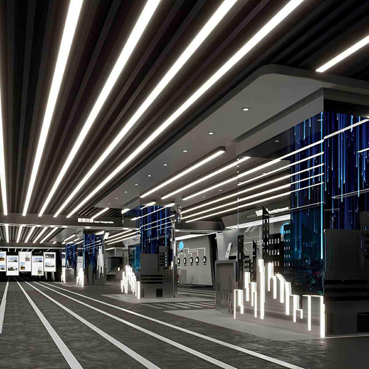 Modern Minimalist LED Long Strip Office Pendant Lights