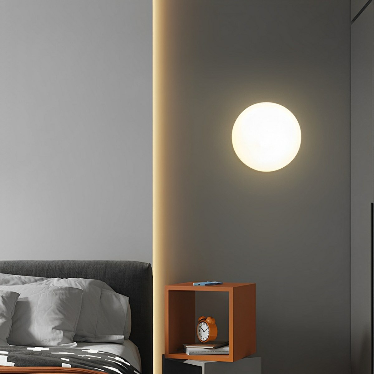 Modern Minimalist Moon Half-Dome LED Wall Sconce
