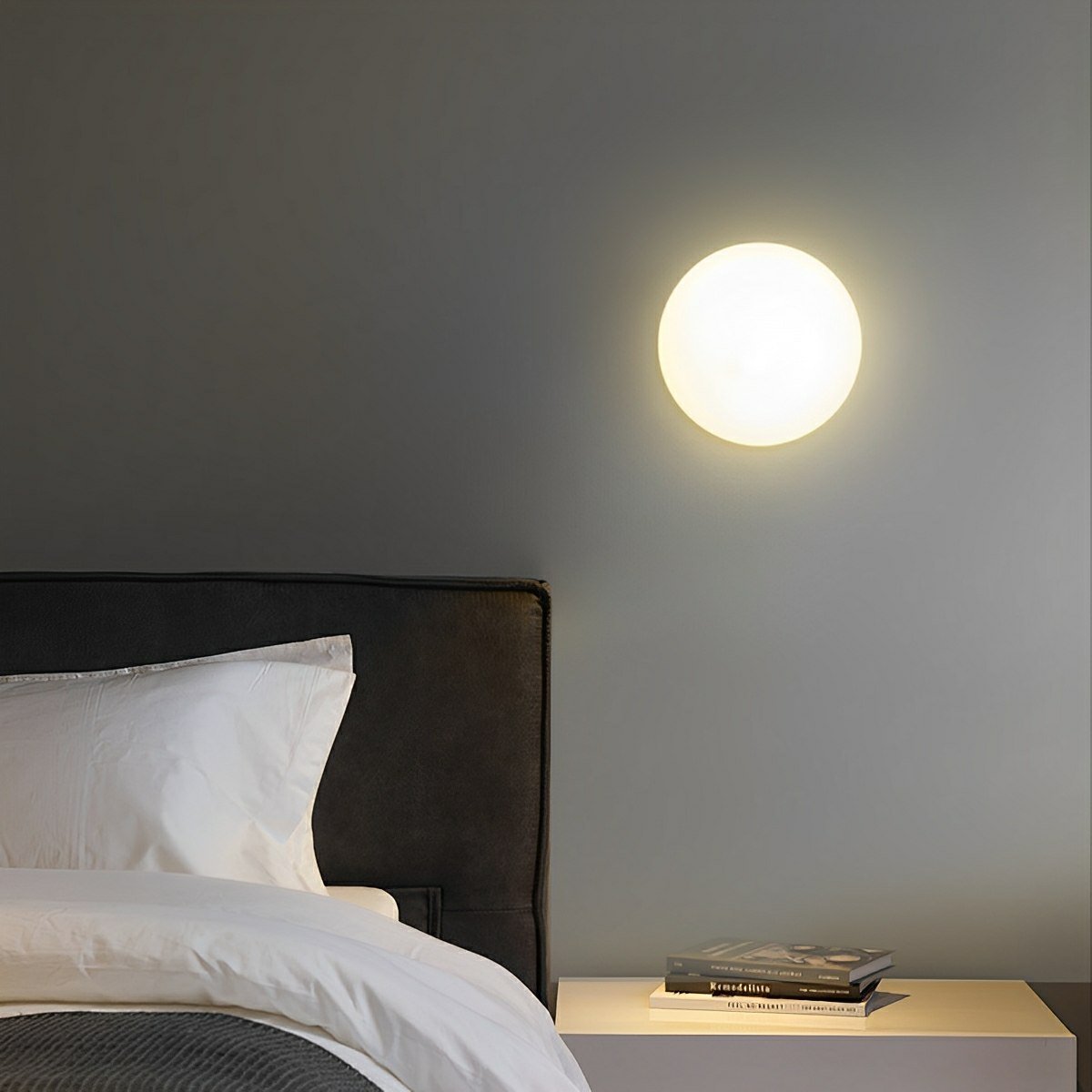 Modern Minimalist Moon Half-Dome LED Wall Sconce