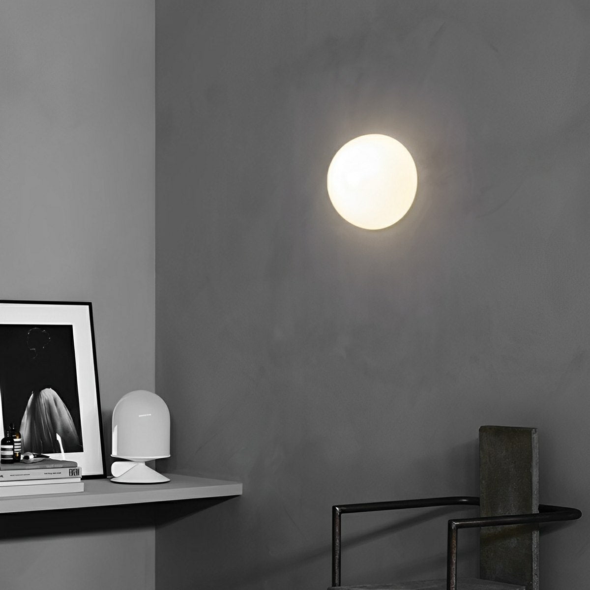 Modern Minimalist Moon Half-Dome LED Wall Sconce