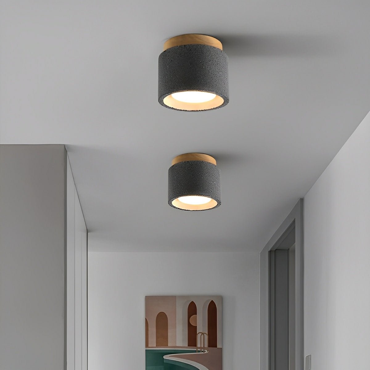 Modern Minimalist Round Concrete LED Ceiling Lights