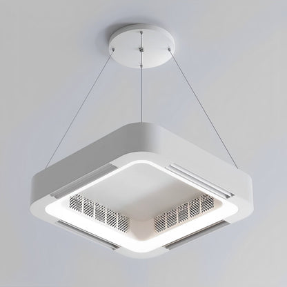 Modern Minimalist Square Mainless Lighting LED Indoor Pendant Fan Lights