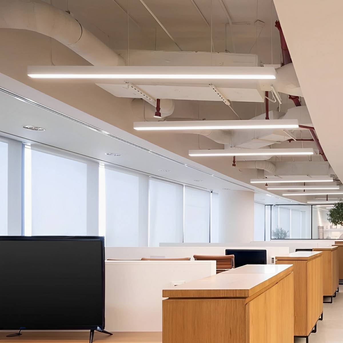 Modern Minimalist Up&Down Linear LED Strip Office Ceiling Pendant Lights