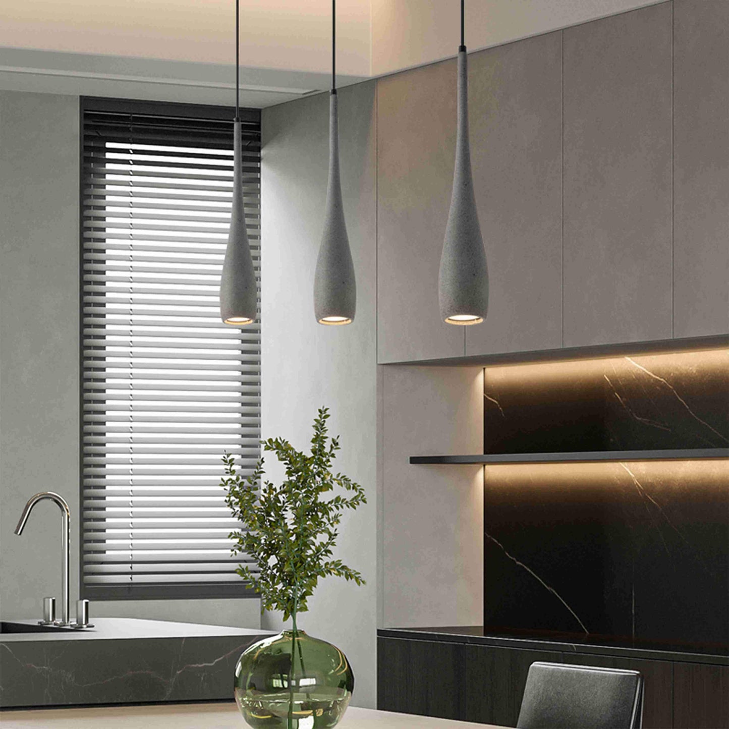 Modern Minimalist Water Drop Indoor Concrete LED Pendant Lights