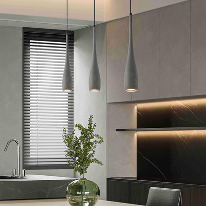 Modern Minimalist Water Drop Indoor Concrete LED Pendant Lights