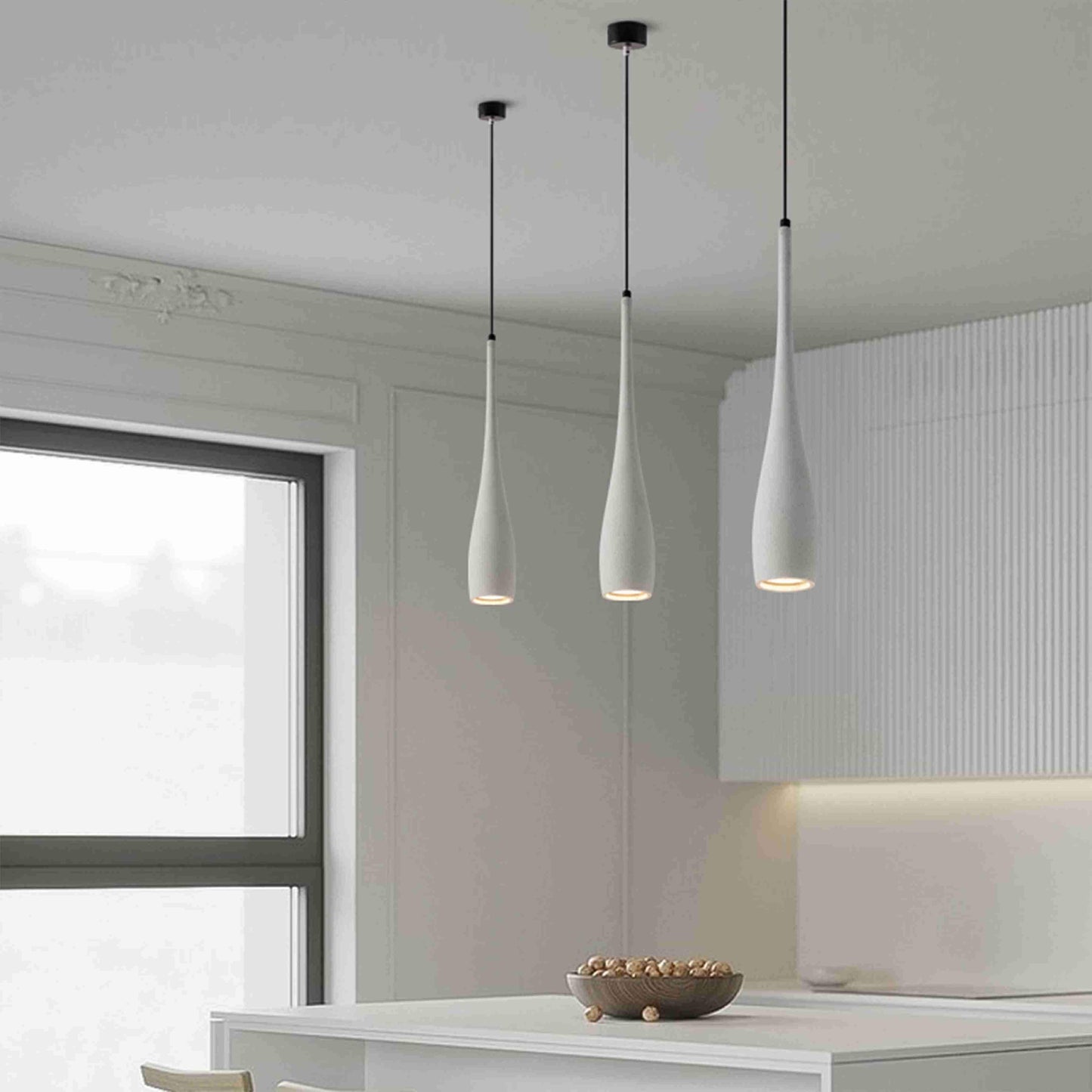 Modern Minimalist Water Drop Indoor Concrete LED Pendant Lights