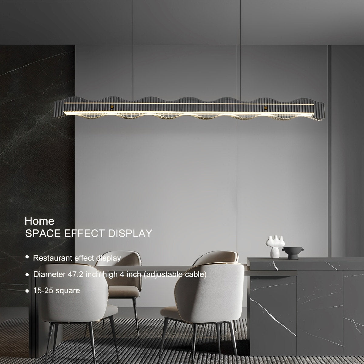 Modern Minimalist Water Wave Round Pendant Light