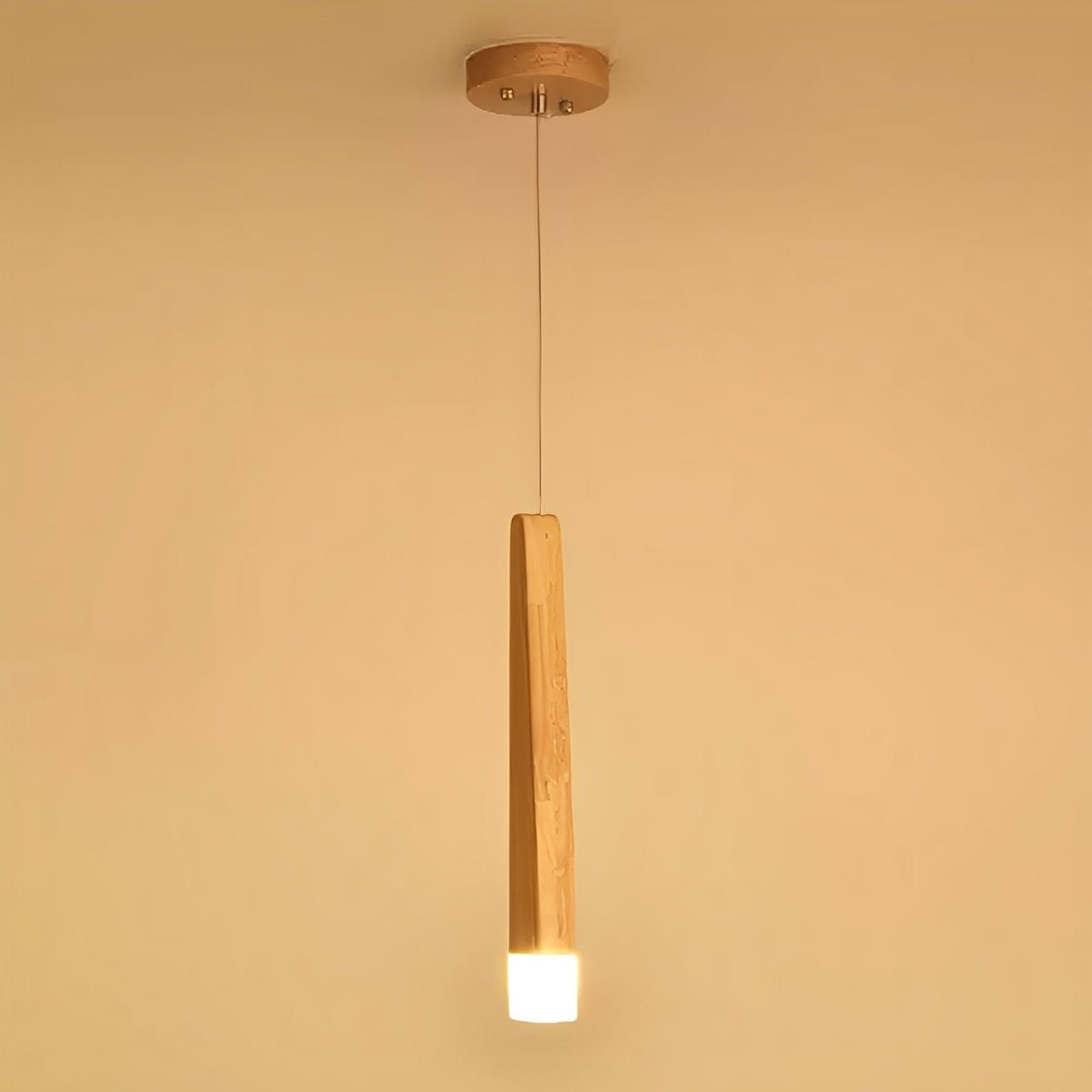 Modern Minimalist Wood Art Firewood Stick Pendant Lights