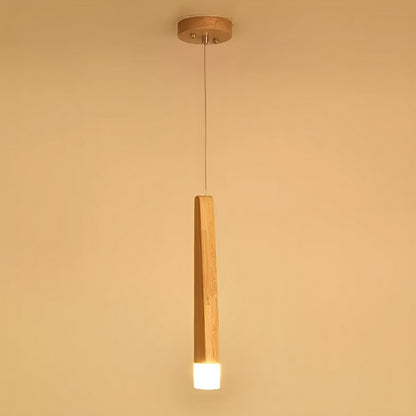 Modern Minimalist Wood Art Firewood Stick Pendant Lights