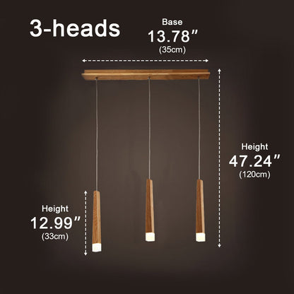 Modern Minimalist Wood Art Firewood Stick Pendant Lights