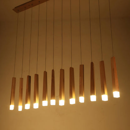 Modern Minimalist Wood Art Firewood Stick Pendant Lights