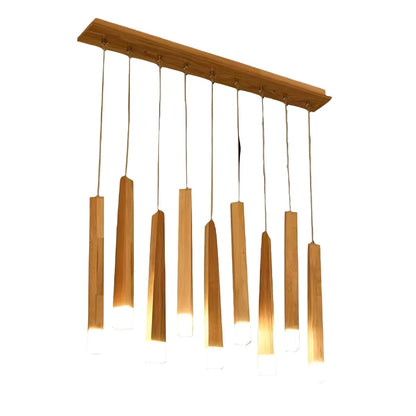 Modern Minimalist Wood Art Firewood Stick Pendant Lights