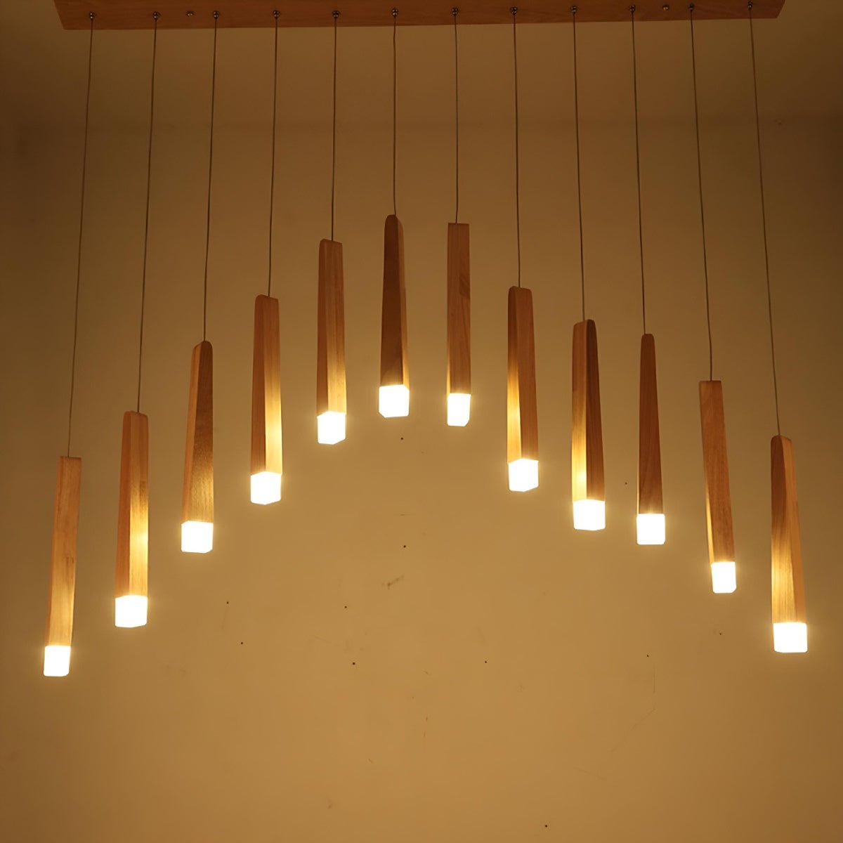 Modern Minimalist Wood Art Firewood Stick Pendant Lights