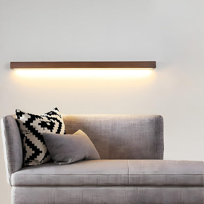 Modern Minimalist Wood Down LED Long Strip Indoor Wall Sconce