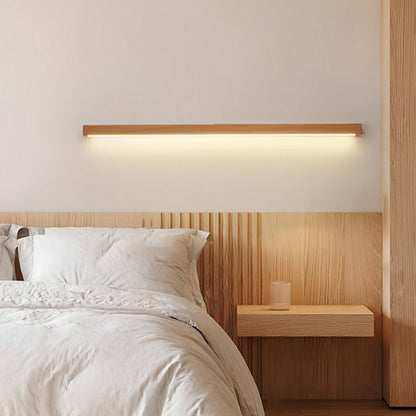 Modern Minimalist Wood Down LED Long Strip Indoor Wall Sconce
