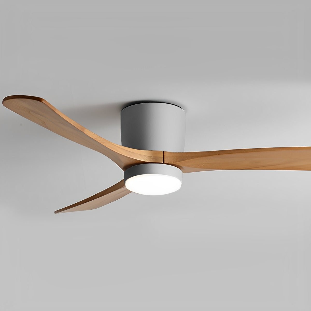 Modern Nordic Minimalist Wood Grain Reverse 6-Speed Inverter Ceiling Fan Light