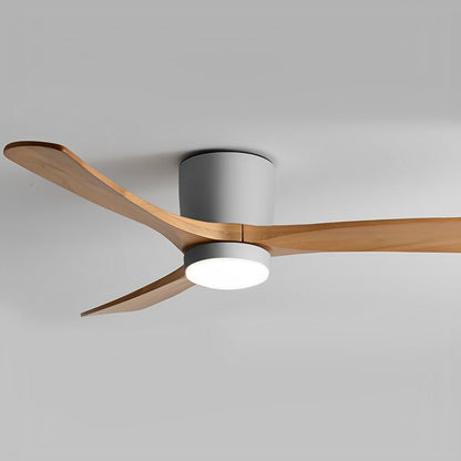 Modern Nordic Minimalist Wood Grain Reverse 6-Speed Inverter Ceiling Fan Light