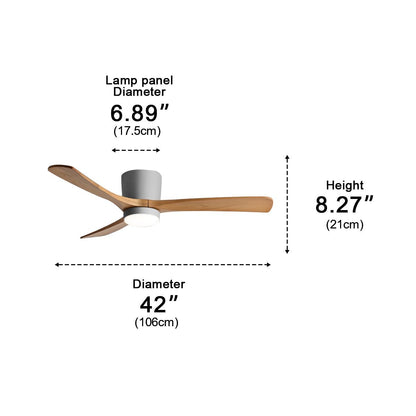 Modern Nordic Minimalist Wood Grain Reverse 6-Speed Inverter Ceiling Fan Light