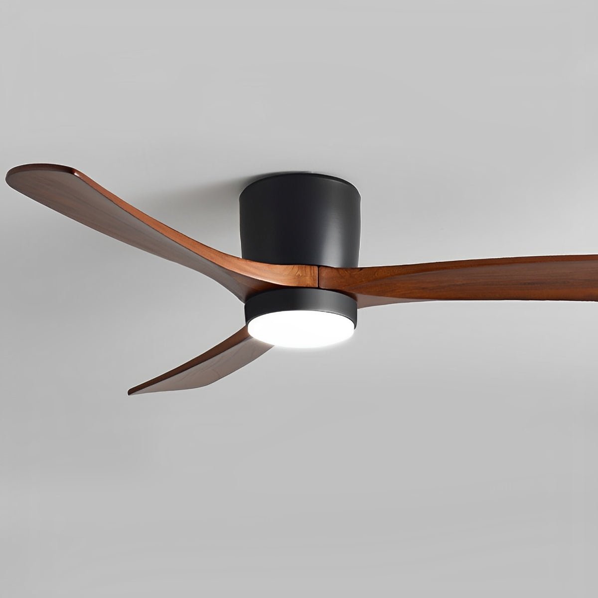 Modern Nordic Minimalist Wood Grain Reverse 6-Speed Inverter Ceiling Fan Light