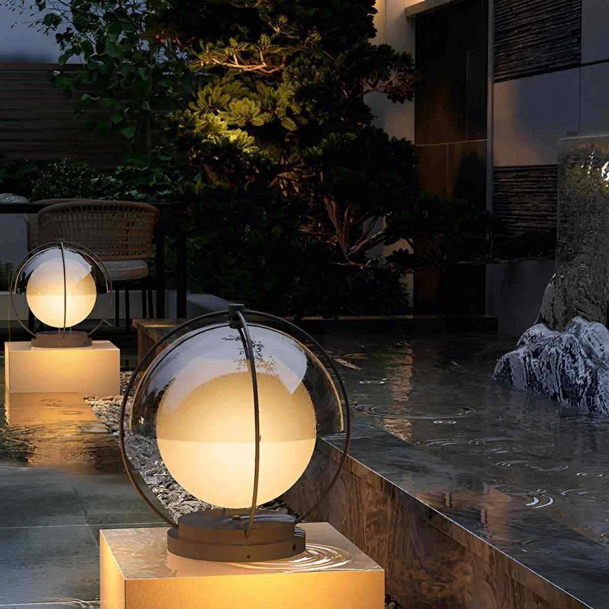 Modern Waterproof Globe Planet LED Outdoor Post Lights