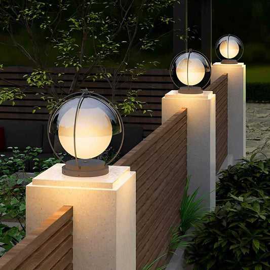Modern Waterproof Globe Planet LED Outdoor Post Lights