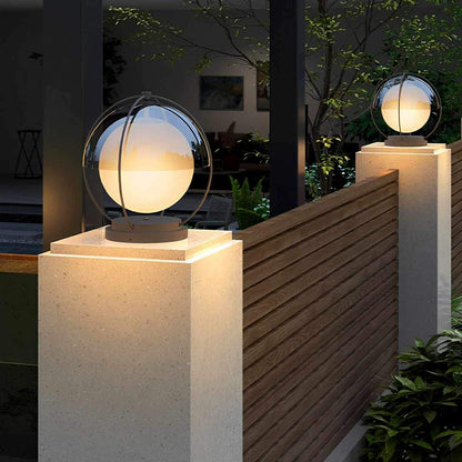 Modern Waterproof Globe Planet LED Outdoor Post Lights
