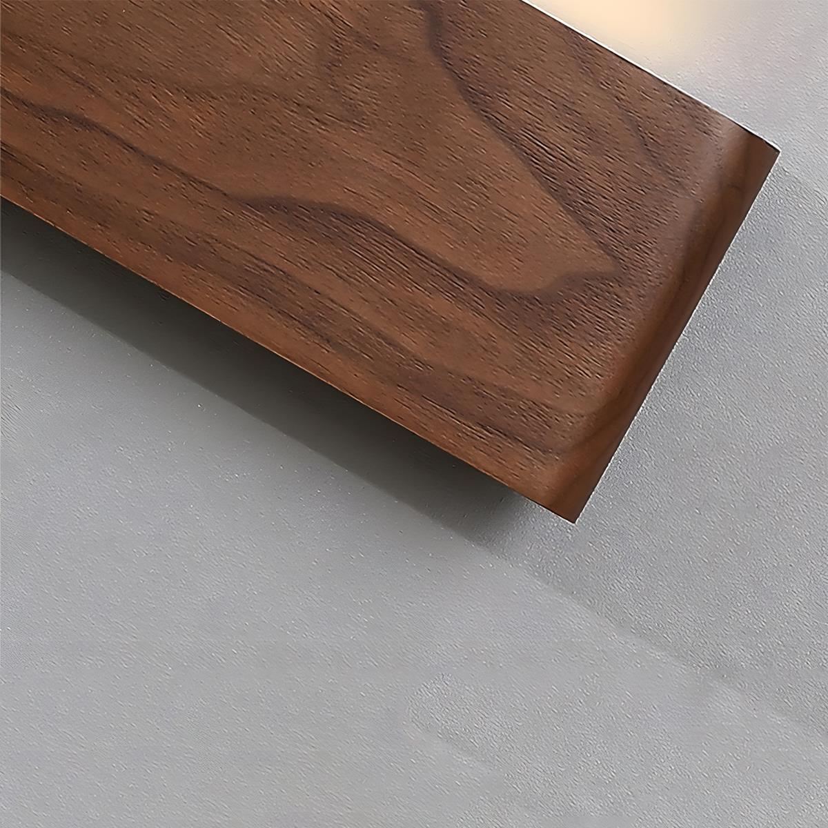Modern Walnut Solid Wood Rectangular LED Indoor Wall Sconce