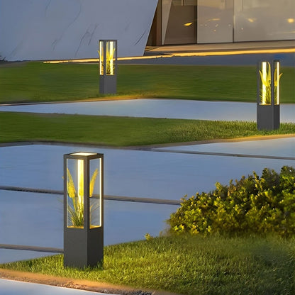 Modern Waterproof Hollow Plants Pot Outdoor LED Lawn Pillar Lights