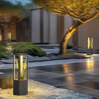 Modern Waterproof Hollow Plants Pot Outdoor LED Lawn Pillar Lights